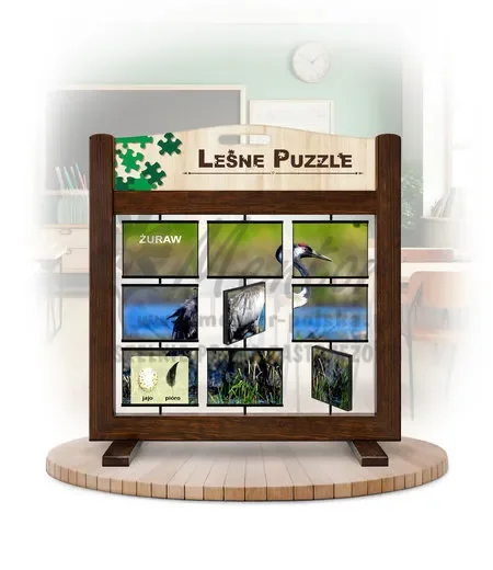 Leśne puzzle (gra mobilna) - Żuraw i Czapla_awers kolor brąz