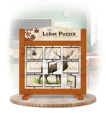 Leśne puzzle (gra mobilna) - Jeleń szlachetny - byk/łania_awers kolor dąb