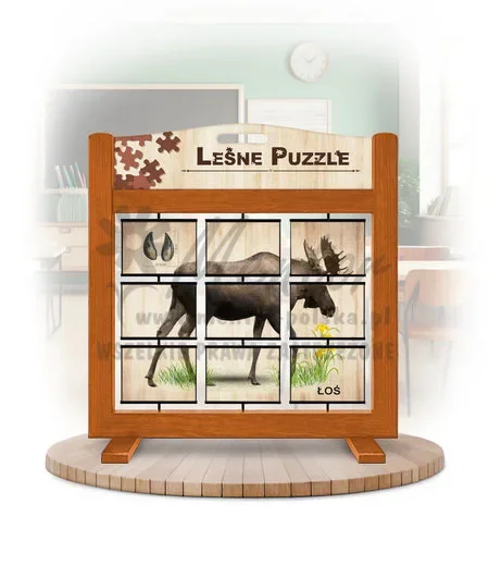 Leśne puzzle (gra mobilna) - Łoś i Daniel_awers kolor dąb