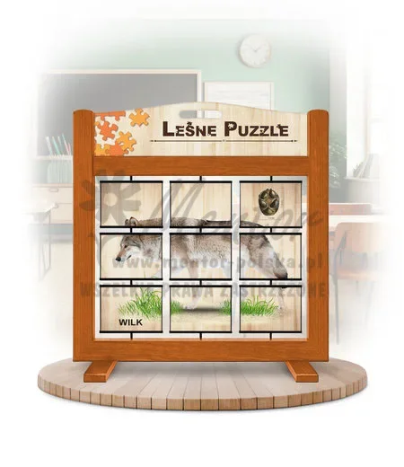 Leśne puzzle (gra mobilna) - Wilk i Lis_rewers kolor dąb