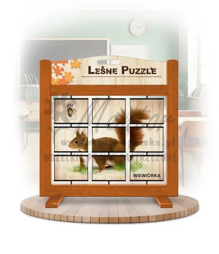 Leśne puzzle (gra mobilna) - Wiewiórka i Kuna_awers kolor dąb