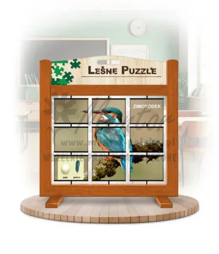 Leśne puzzle (gra mobilna) - Zimorodek i Dudek_awers kolor dąb