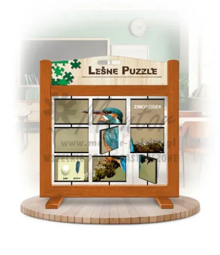 Leśne puzzle (gra mobilna) - Zimorodek i Dudek_awers kolor dąb