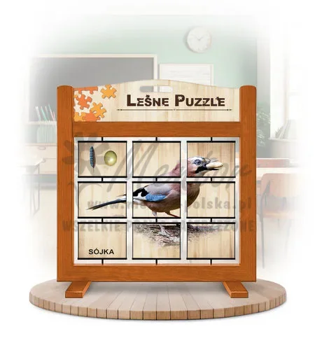 Leśne puzzle (gra mobilna) - Sójka i Zięba_awers kolor dąb