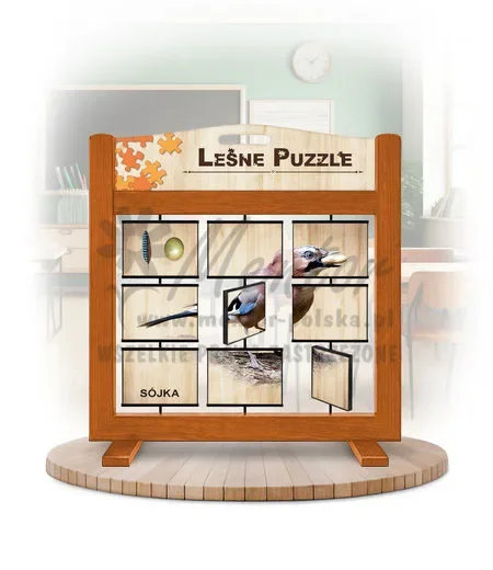 Leśne puzzle (gra mobilna) - Sójka i Zięba_awers kolor dąb
