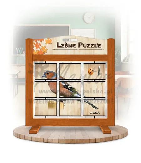 Leśne puzzle (gra mobilna) - Sójka i Zięba_rewers kolor dąb