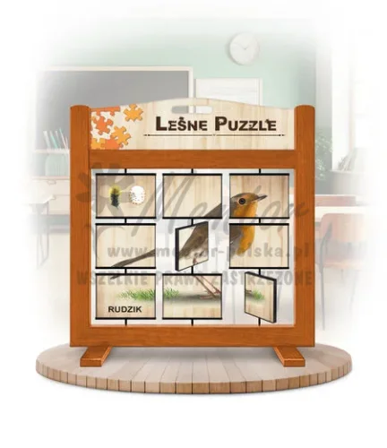 Leśne puzzle (gra mobilna) - Kowalik i Rudzik_awers kolor dąb