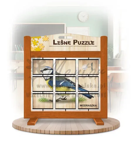 Leśne puzzle (gra mobilna) - Sikora bogatka i Sikora modra_rewers kolor dąb