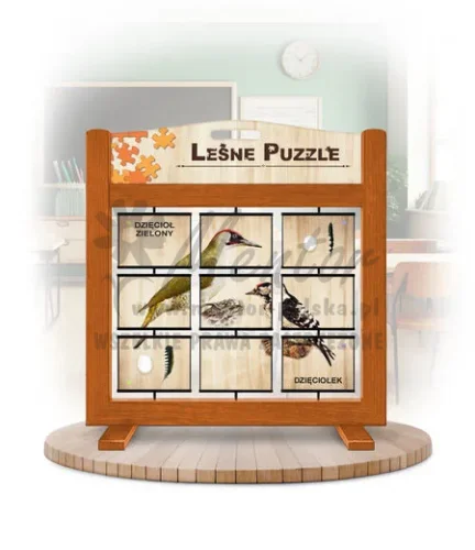 Leśne puzzle (gra mobilna) - Dzięcioły_rewers kolor dąb