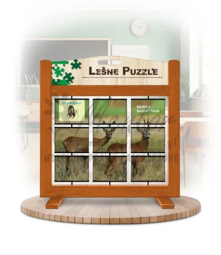 Leśne puzzle (gra mobilna) - Sarna i Jeleń_awers kolor dąb