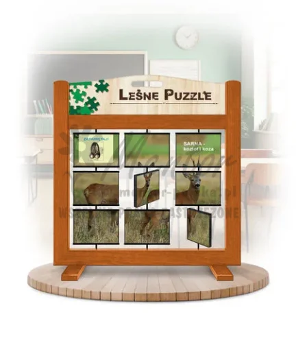 Leśne puzzle (gra mobilna) - Sarna i Jeleń_awers kolor dąb