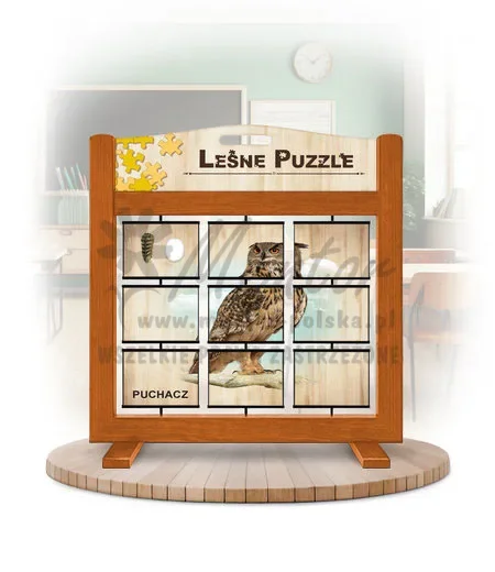 Leśne puzzle (gra mobilna) - Puchacz i Puszczyk_awers kolor dąb