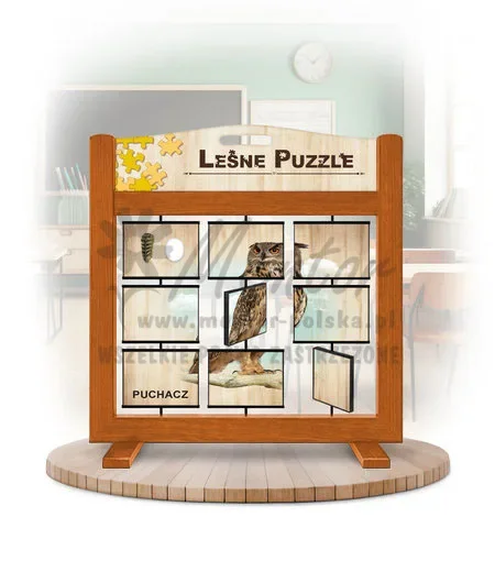 Leśne puzzle (gra mobilna) - Puchacz i Puszczyk_awers kolor dąb