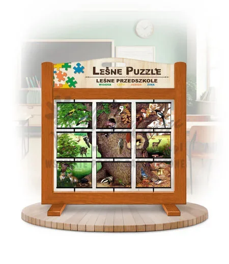 Leśne puzzle (gra mobilna) - Leśne Przedszkole_rewers kolor dąb