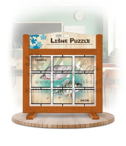 Leśne puzzle (gra mobilna) - Szczupak, Lin, Leszcz i Okoń_rewers kolor dąb