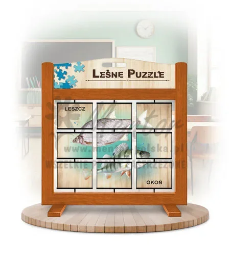 Leśne puzzle (gra mobilna) - Szczupak, Lin, Leszcz i Okoń_rewers kolor dąb