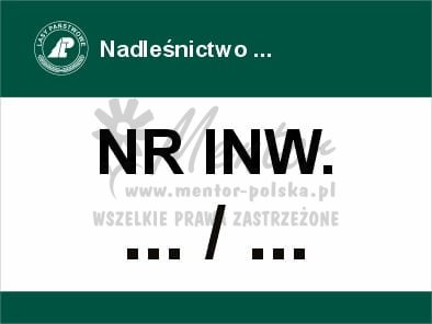 Tablica informacyjna - inwentarzowa, przeznaczona dla lasów państwowych