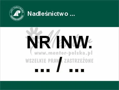 Tablica informacyjna - inwentarzowa, przeznaczona dla lasów państwowych