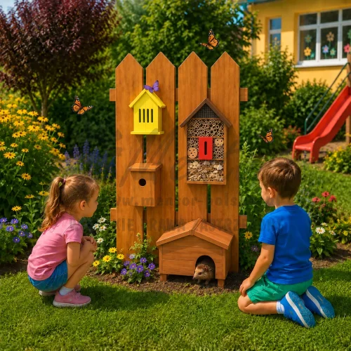 Znajdź mój dom II - ZESTAW - domek dla motyli, budka lęgowa, domek dla owadów A oraz domek dla jeży