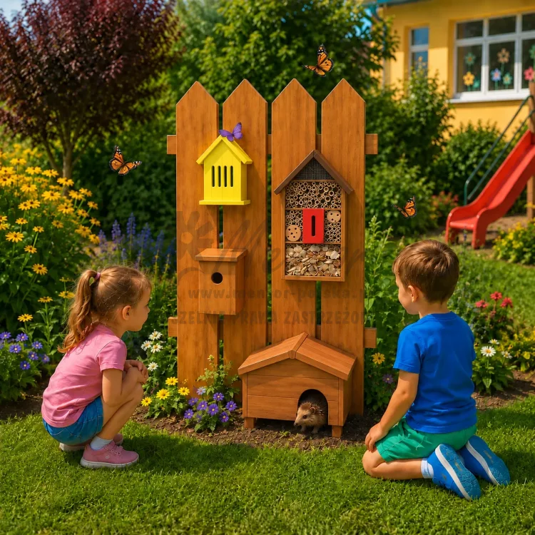 Znajdź mój dom II - ZESTAW - domek dla motyli, budka lęgowa, domek dla owadów A oraz domek dla jeży