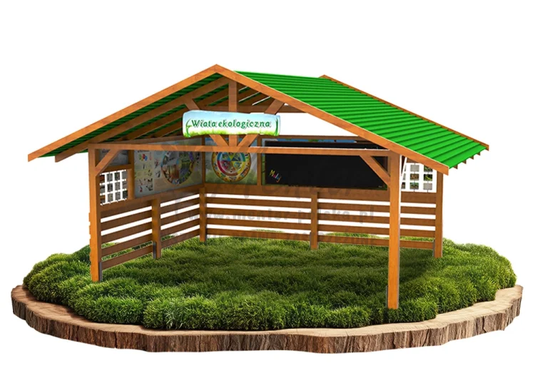 Wiata edukacyjna ŚP-W05 Amfiteatr z grami edukacyjnymi - bez ławostołów