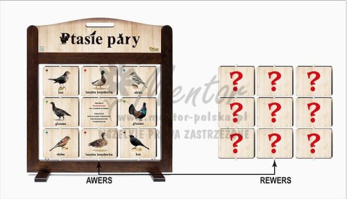 GRA MOBILNA (PAMIĘCIÓWKA) - PTASIE PARY - awers-rewers - wizualizacja poglądowa