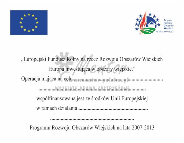 Tablica informacyjna inwestycji w ramach Programu Rozwoju Obszarów Wiejskich