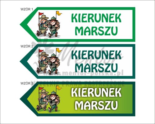 Tablica kierunkowa "KIERUNEK MARSZU"