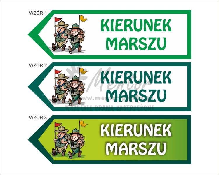 Tablica kierunkowa "KIERUNEK MARSZU"