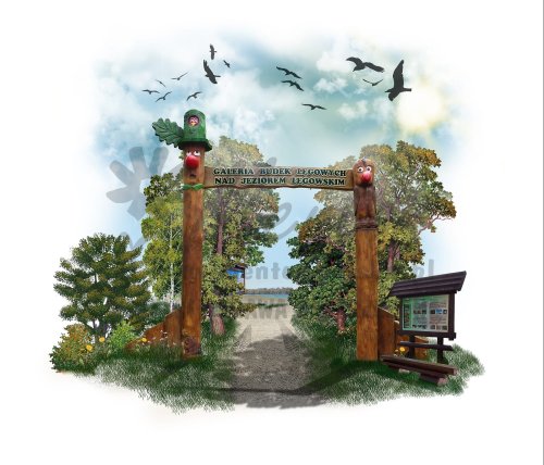 Brama z elementami rzeźbionymi