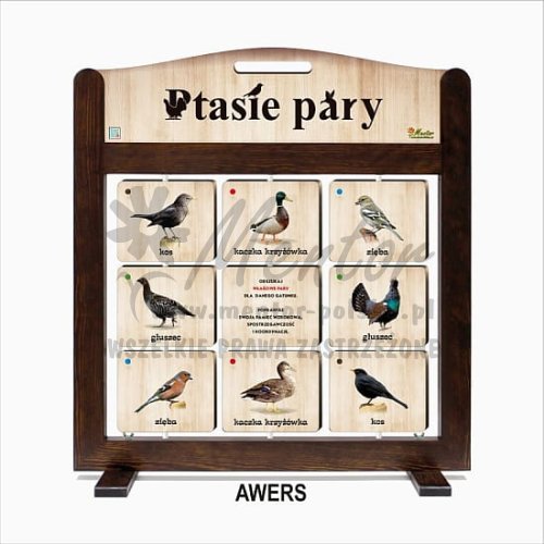 GRA MOBILNA (PAMIĘCIÓWKA) - PTASIE PARY - wizualizacja poglądowa