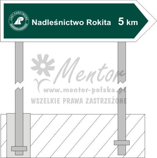 Kierunkowskaz na słupach stalowych