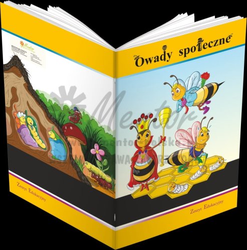 ZESZYT EDUKACYJNY "OWADY SPOŁECZNE" okładka w połowie rozłożona