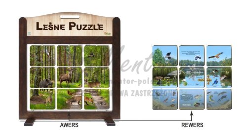 GRA MOBILNA - LEŚNE PUZZLE "EKOSYSTEMY" - awers-rewers - (wizualizacja poglądowa)